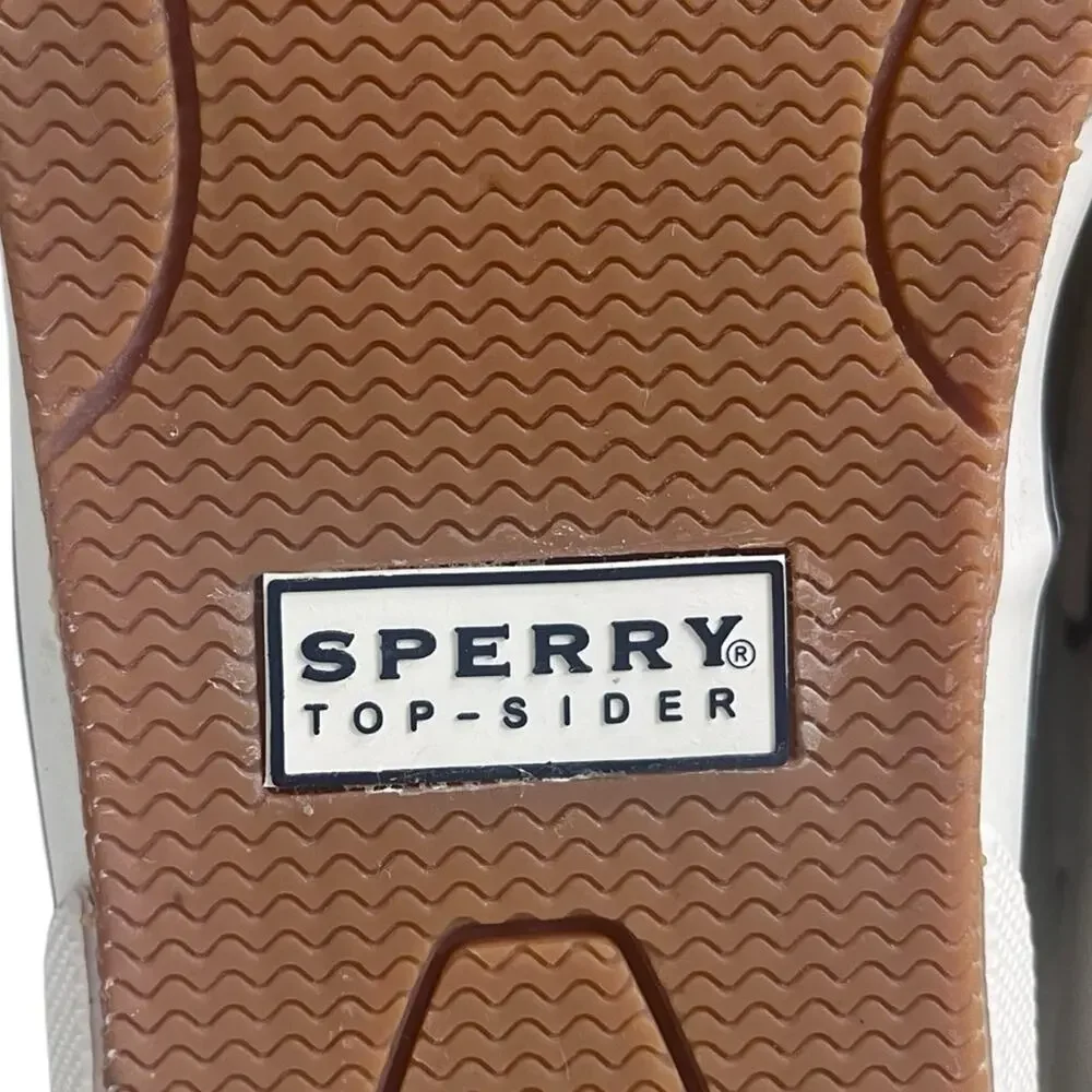 Sperry Canvas Boat Shoes Mens 13 Classic Lace Up Moccasin White Docksider Preppy